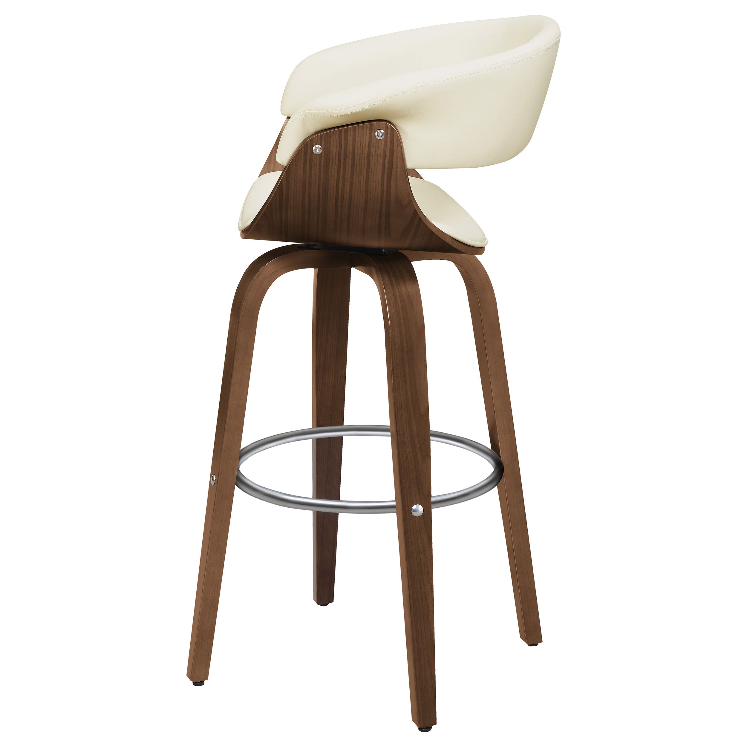 Zion Upholstered Swivel Bar Stool Walnut and Black