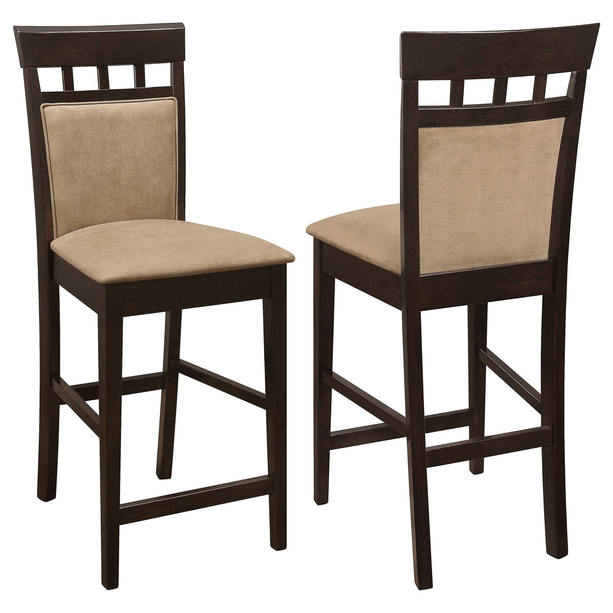 Gabriel Upholstered Counter Height Stools Cappuccino and Beige (Set of 2)