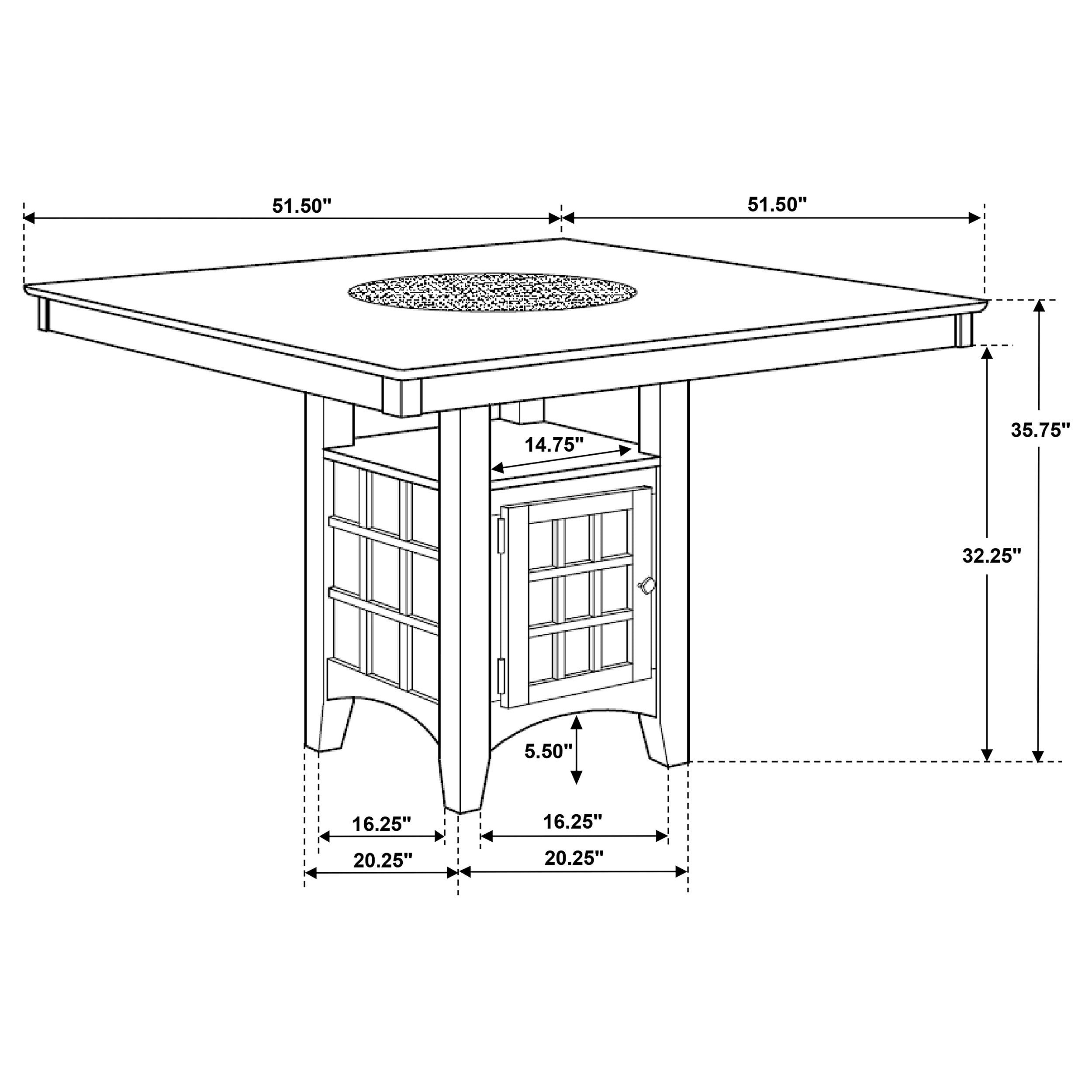 Gabriel  Square Counter Height Dining Set Cappuccino