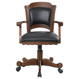 Turk Game Chair with Casters Black and Tobacco