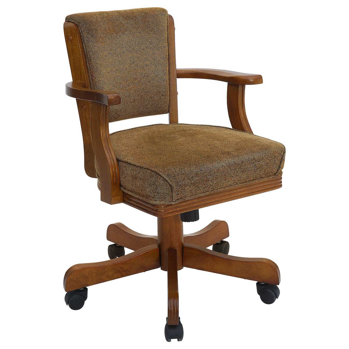 Mitchell Upholstered Game Chair Olive-brown and Amber