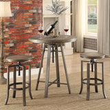 Bartlett 3-piece Adjustable Bar Table Set Brushed Nutmeg