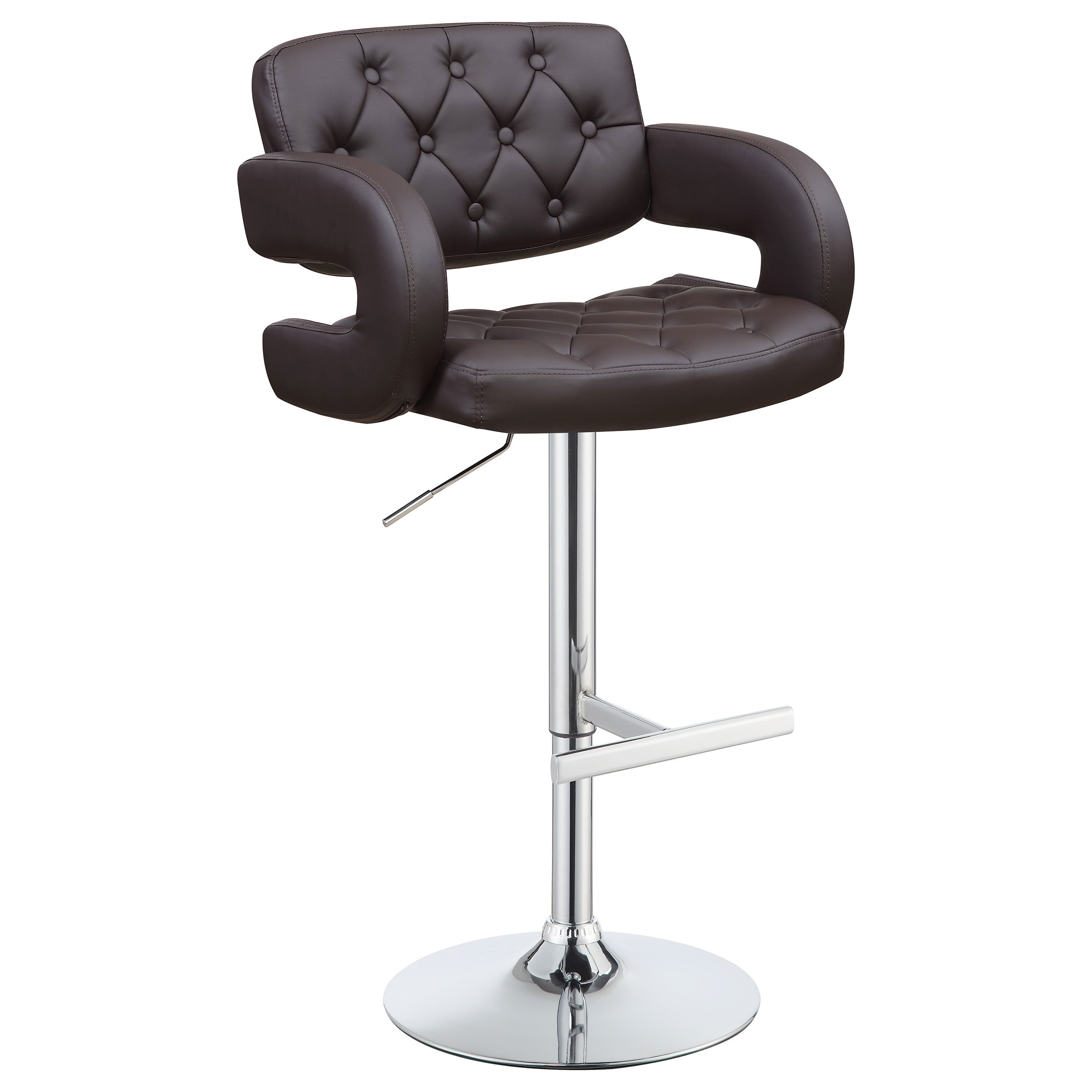 Brandi Adjustable Bar Stool Black and Chrome