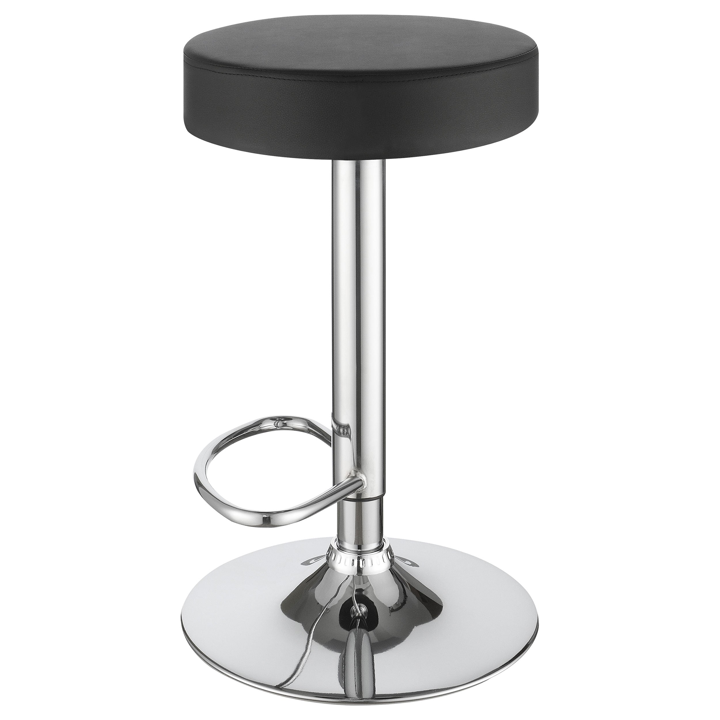 Ramses Adjustable Backless Bar Stool Chrome and White