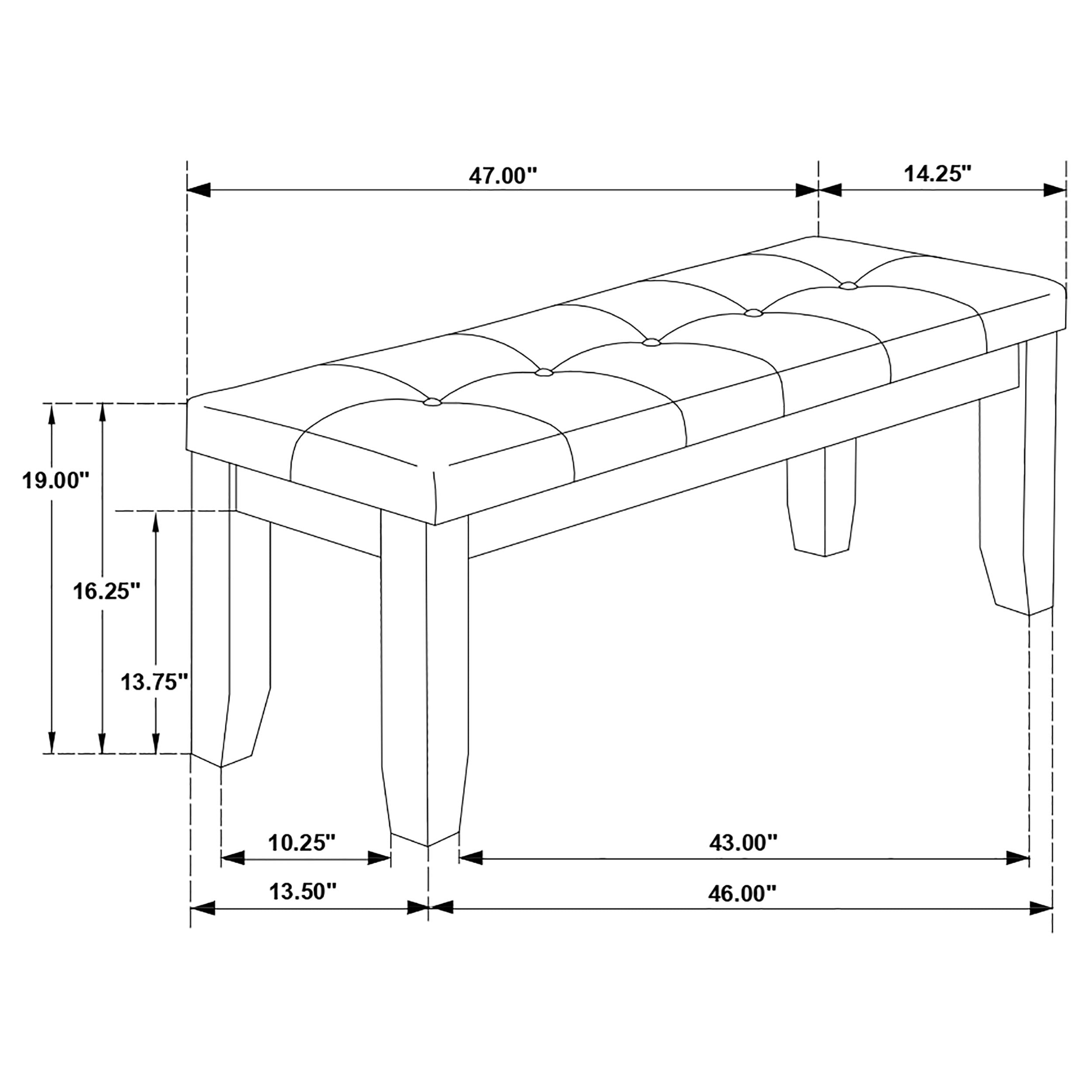 Dalila Tufted Upholstered Dining Bench Cappuccino and Black