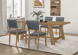 Sharon  Rectangular Trestle Base Dining Table Set Blue and Brown