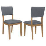 Sharon Open Back Padded Upholstered Dining Side Chair Blue and Brown (Set of 2)