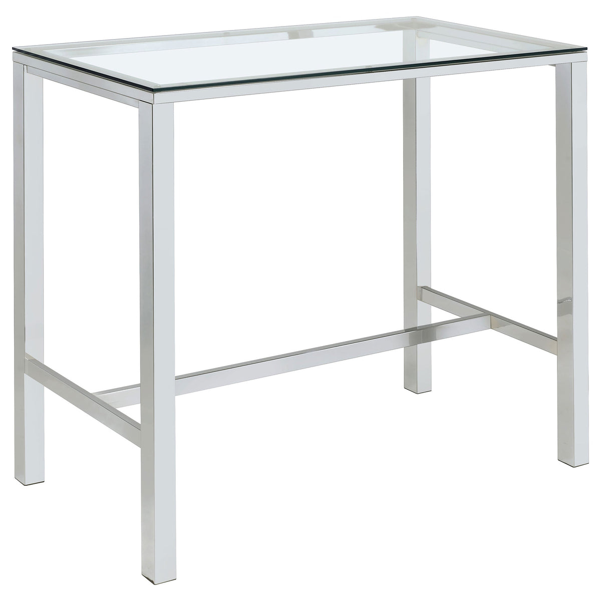 Tolbert Bar Table with Glass Top Chrome