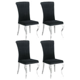 Betty Upholstered Side Chairs Black and Chrome (Set of 4)