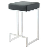 Gervase Square Bar Stool Black and Chrome