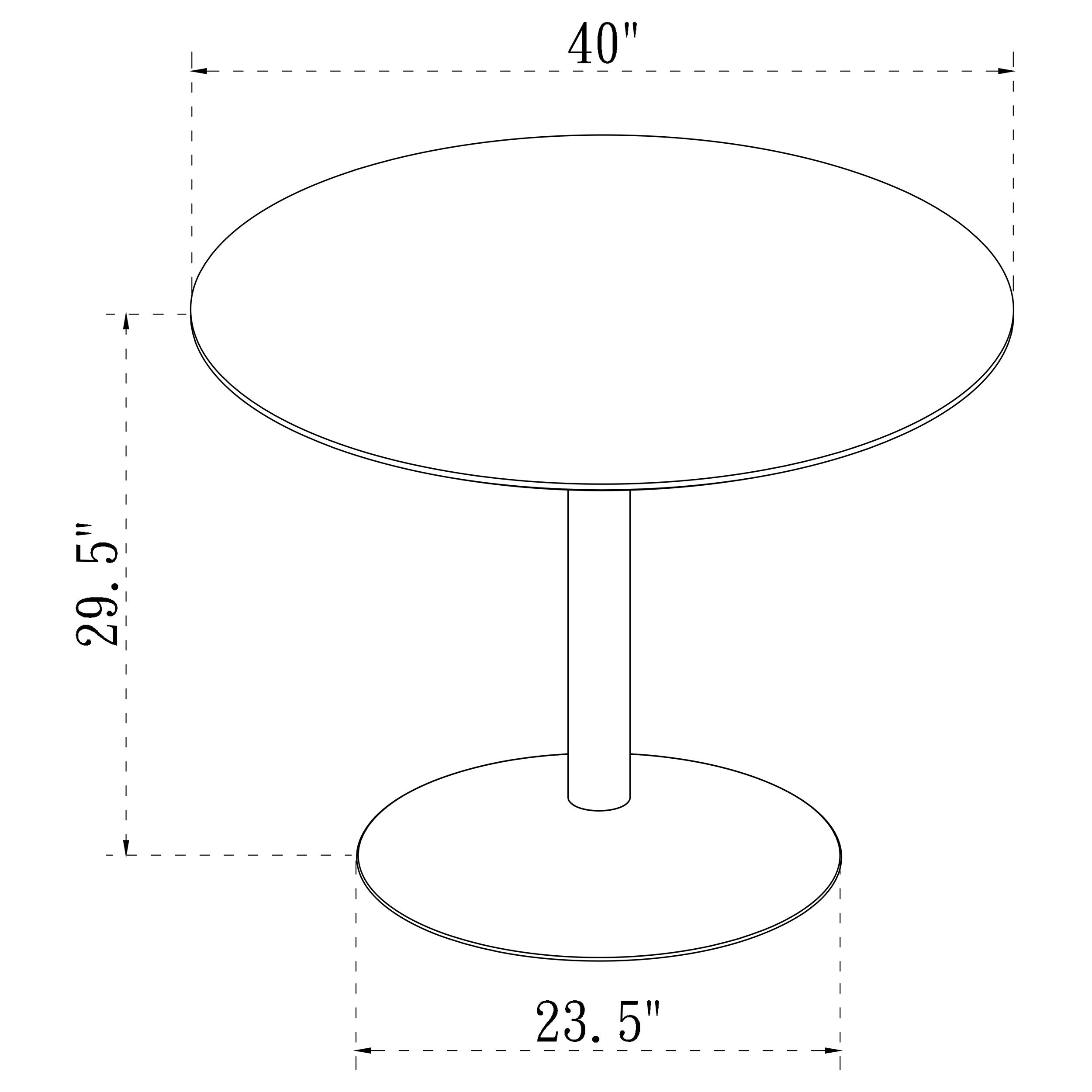 Lowry  Round Dining Set Tulip Table with Eiffel Chairs Black