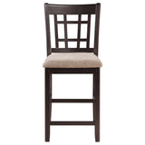 Lavon Lattice Back Counter Stools Tan and Espresso (Set of 2)