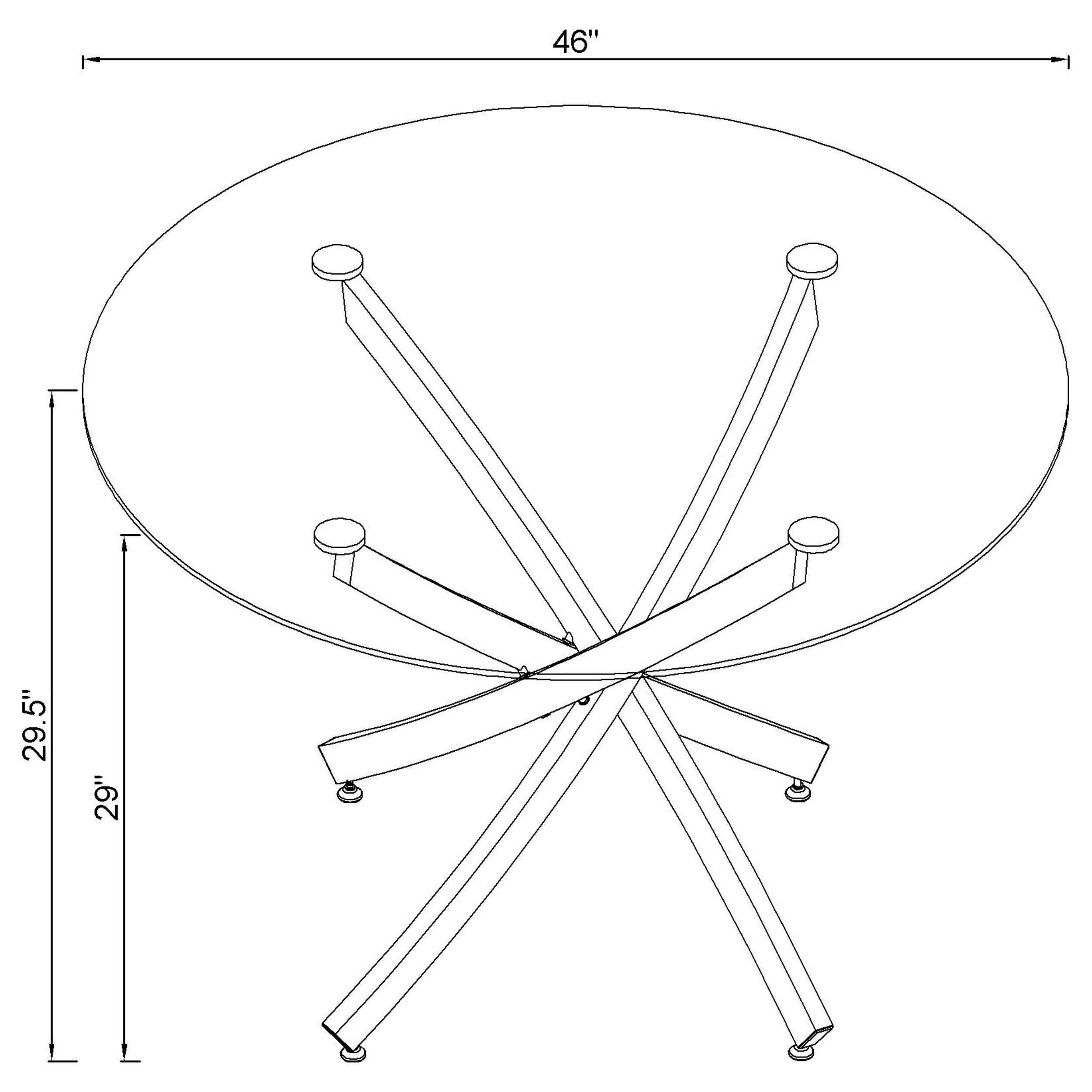 Beckham Round Dining Table Chrome and Clear