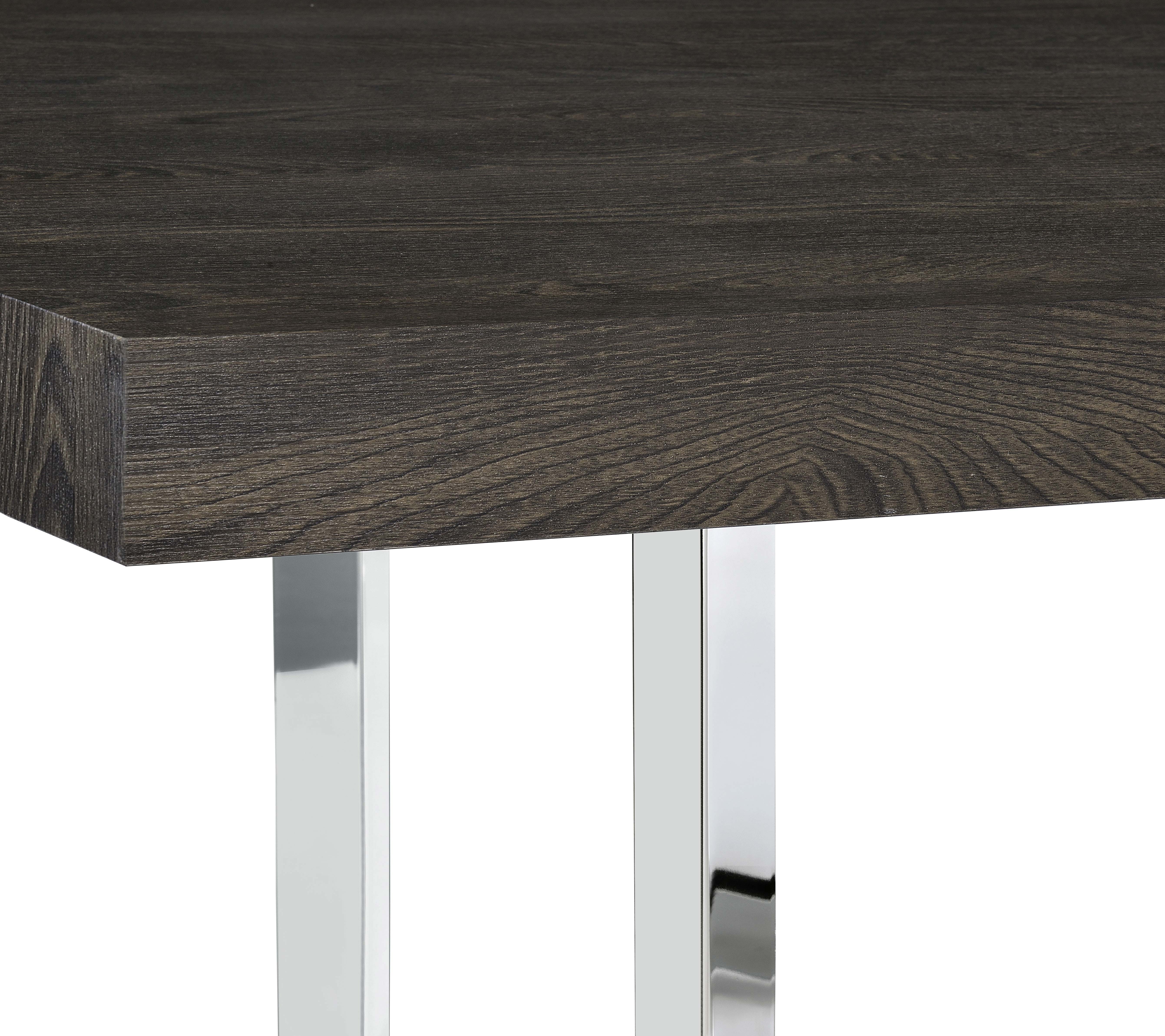 Benson Rectangular Trestle Base Dining Table Dark Oak and Chrome