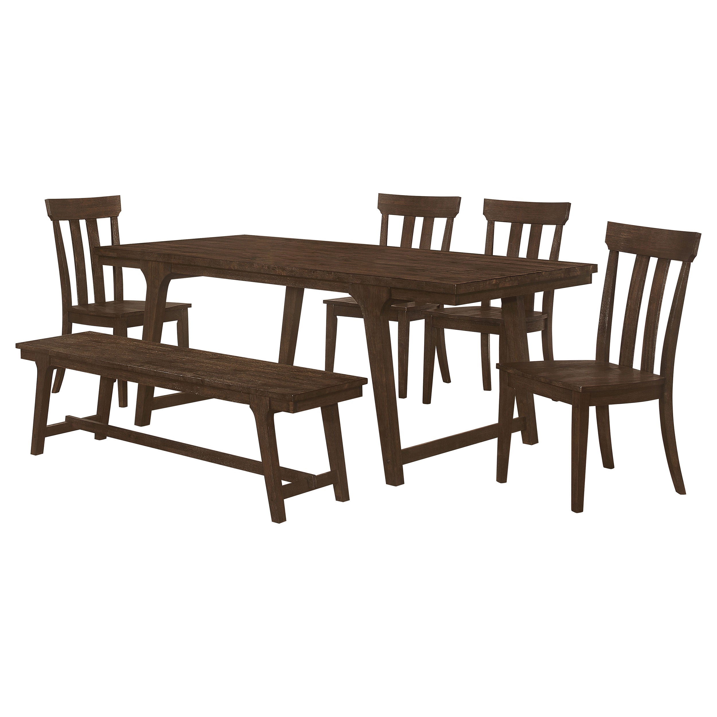 Reynolds  Rectangular Dining Table Set Brown Oak