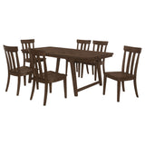 Reynolds  Rectangular Dining Table Set Brown Oak