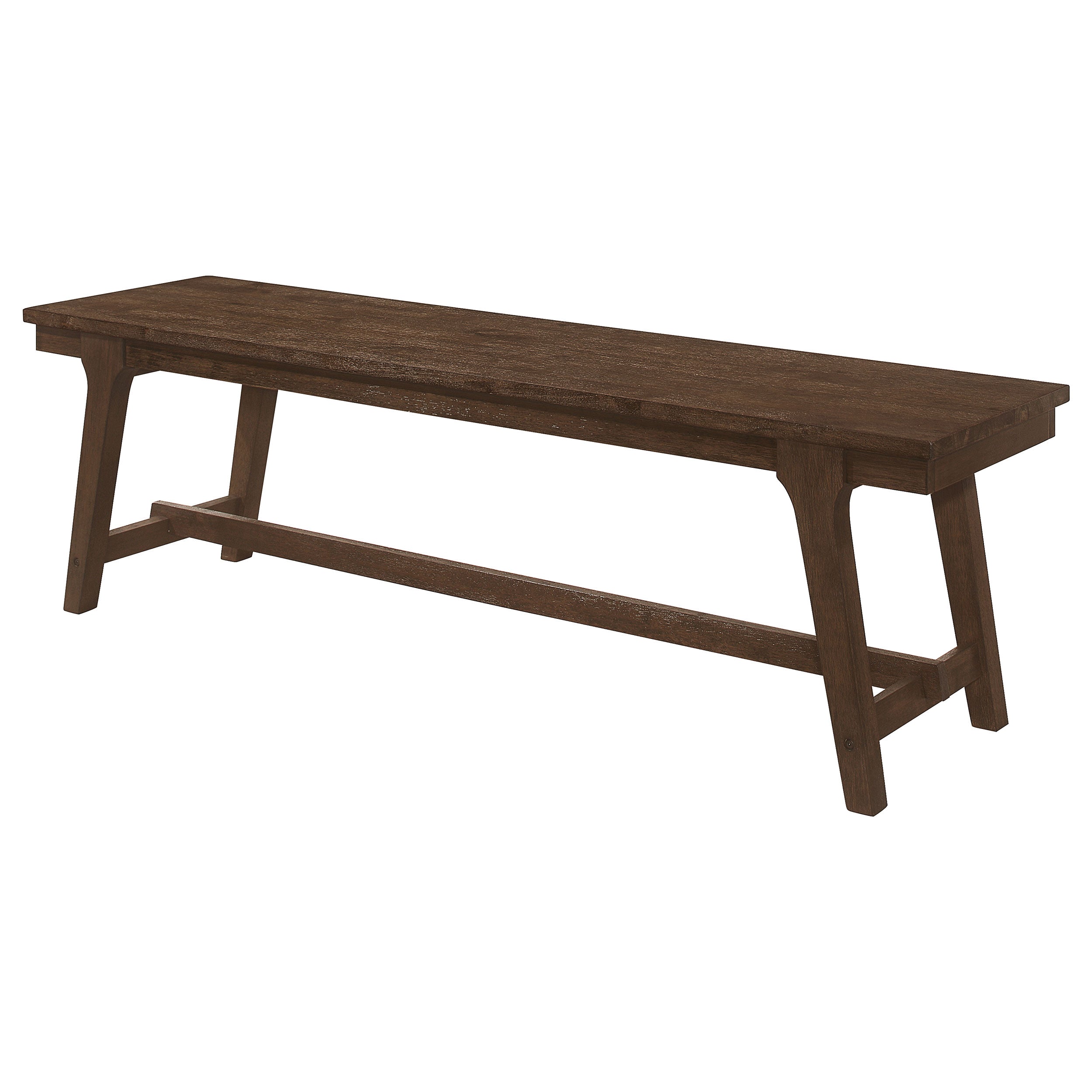 Reynolds Rectangular Trestle Base Dining Bench Brown Oak