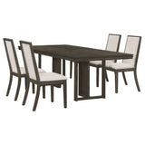 Kelly  Rectangular Dining Table Set Beige and Dark Grey