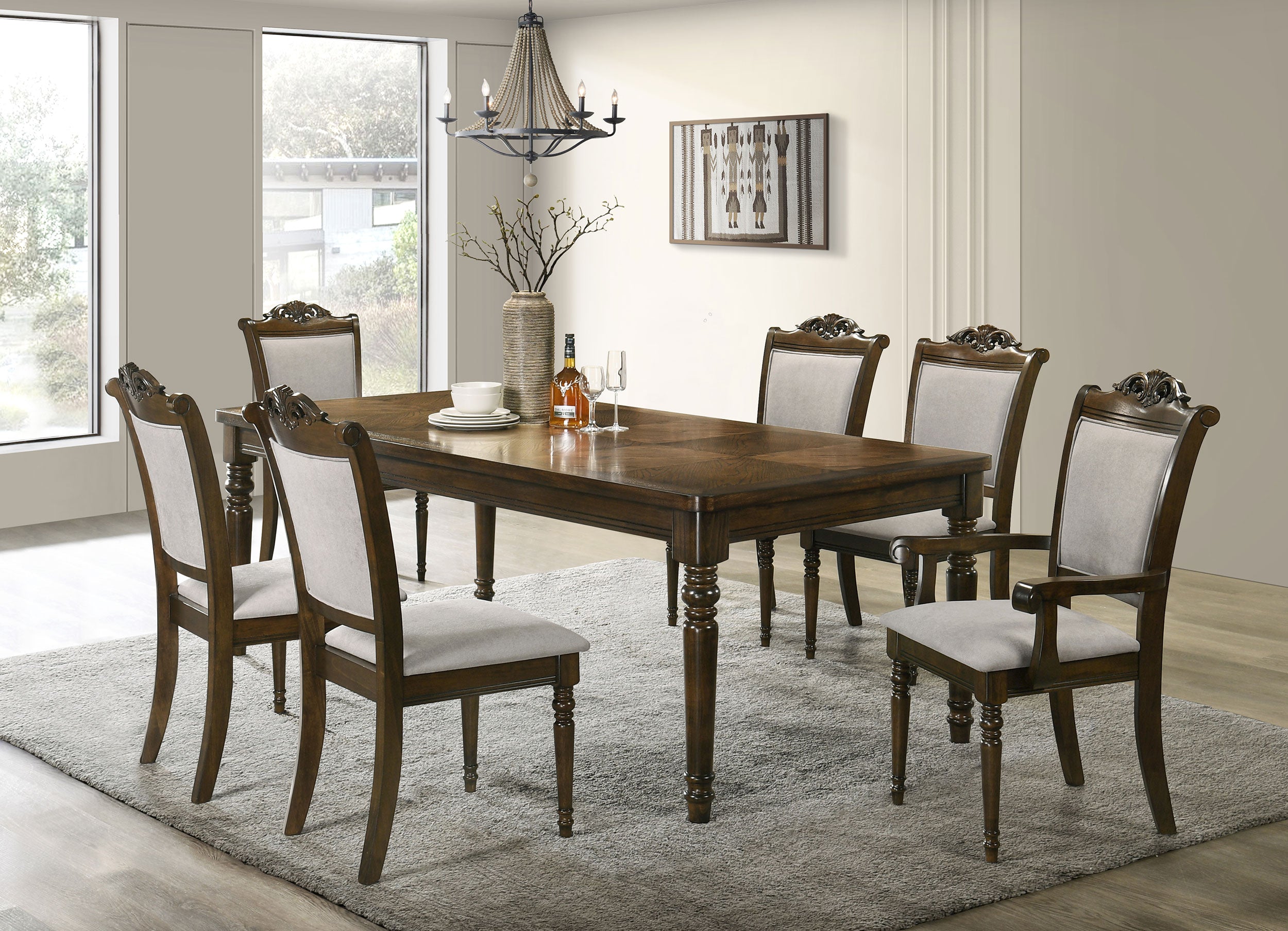 Willowbrook  Rectangular Dining Table Set Walnut