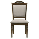 Willowbrook Upholstered Dining Side Chair Grey and Chestnut (Set of 2)