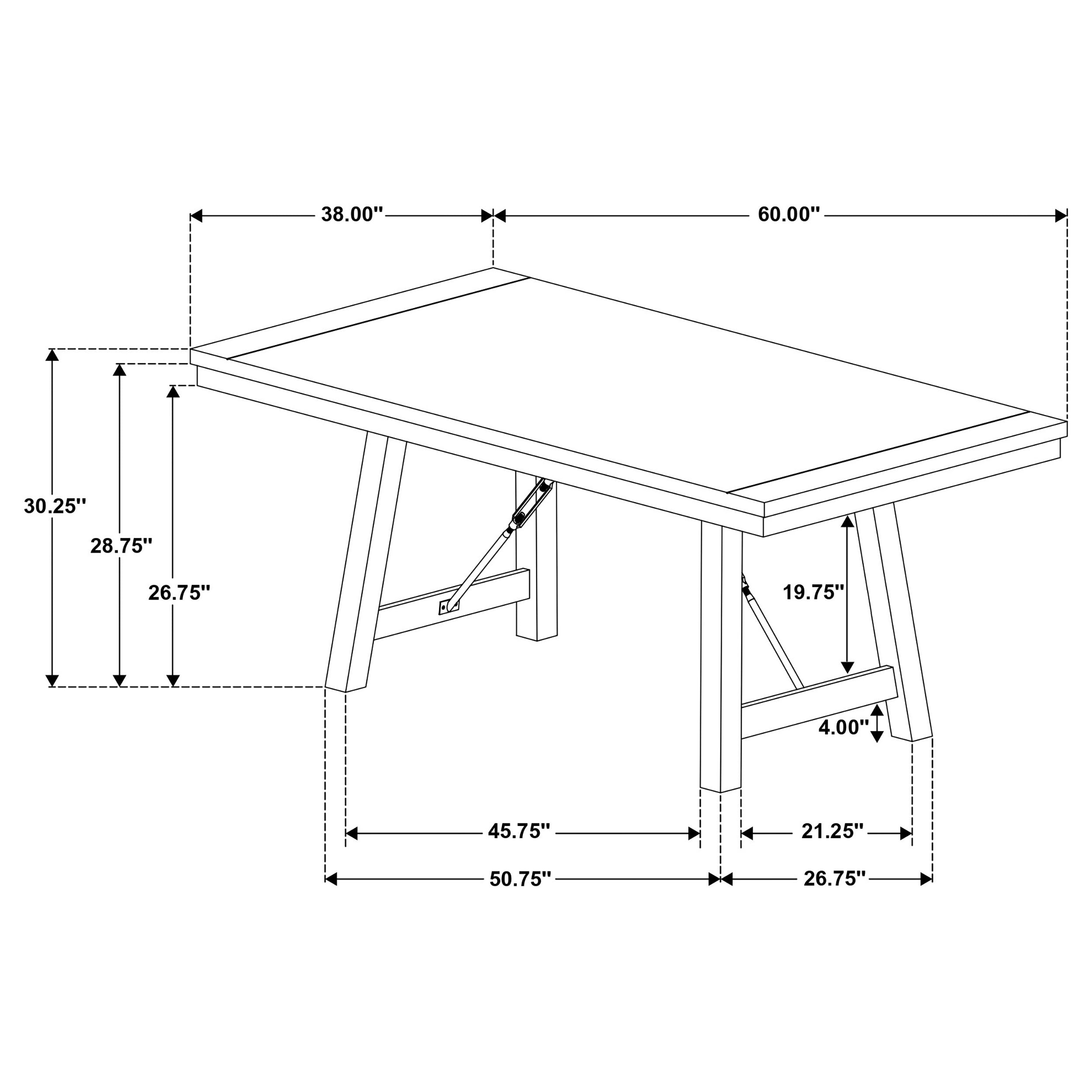 Newport  Rectangular Trestle Table Dining Set Black