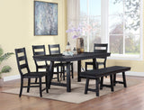 Newport  Rectangular Trestle Table Dining Set Black