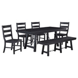 Newport  Rectangular Trestle Table Dining Set Black