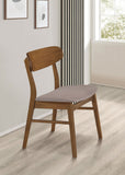 Dortch Dining Side Chair Walnut and Brown (Set of 2)