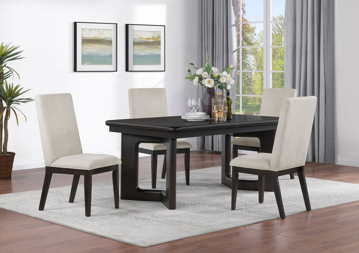 Hathaway  Rectangular Dining Table Set Acacia Brown