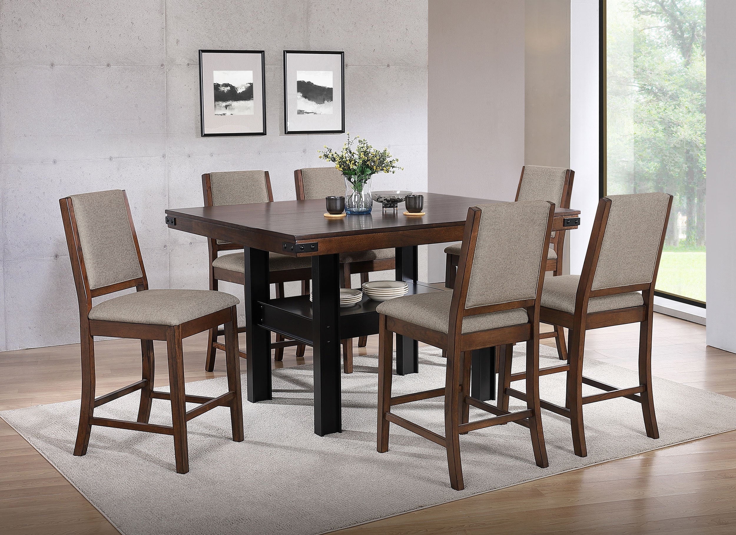 Patterson  Counter Height Dining Set Mango Oak