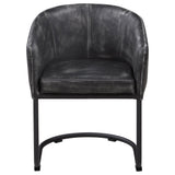 Banner Upholstered Dining Chair Anthracite and Matte Black