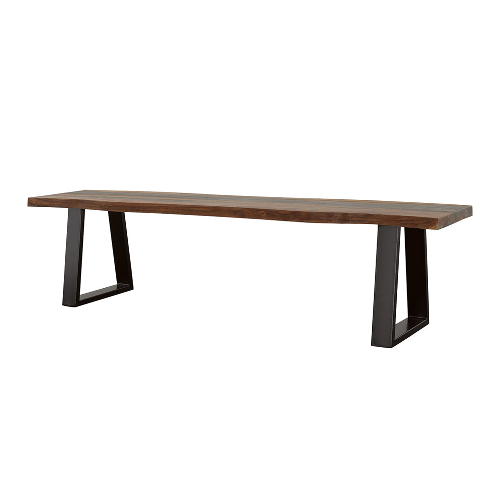 Ditman Live Edge Dining Bench Grey Sheesham and Black