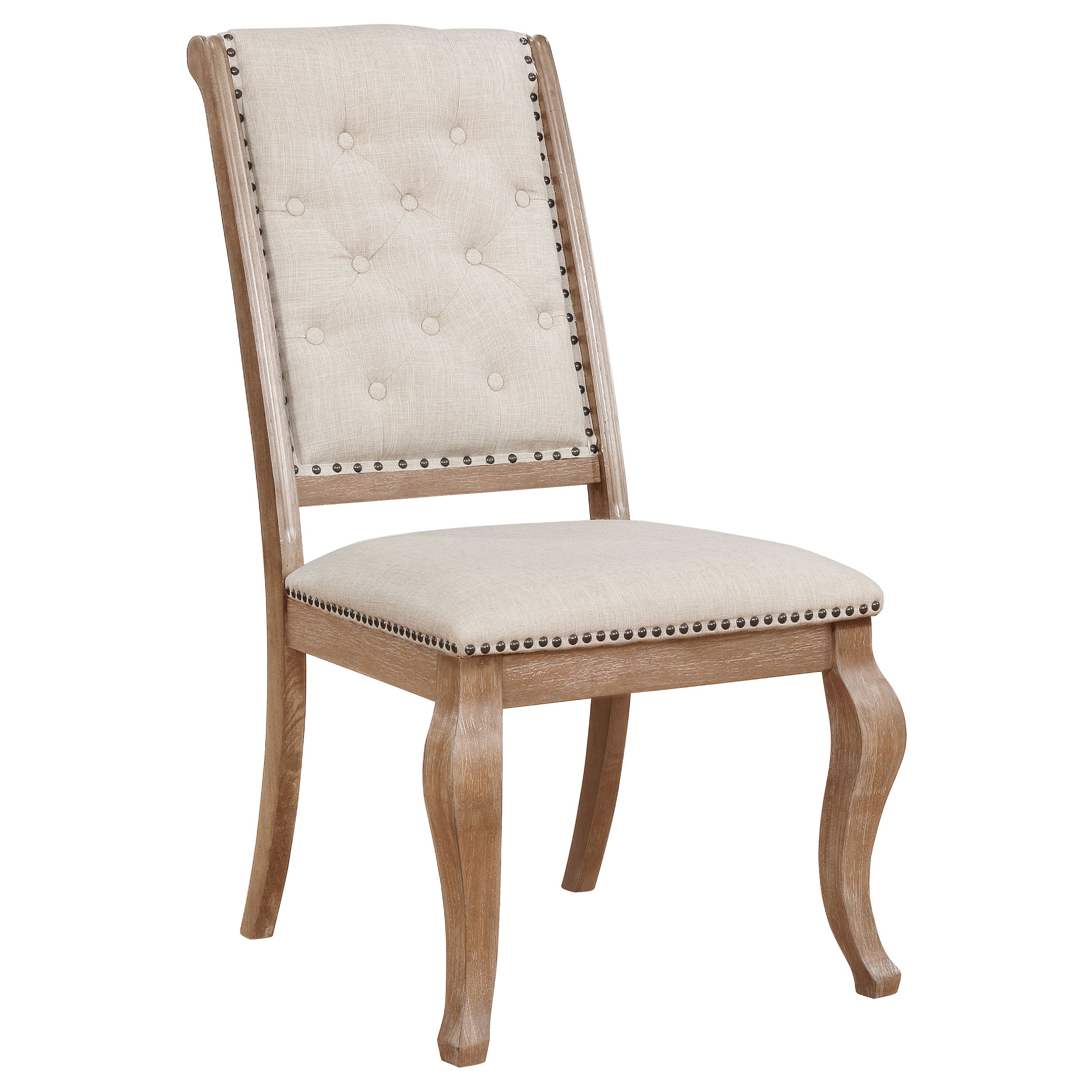 Brockway Tufted Side Chairs Cream and Barley Brown (Set of 2)