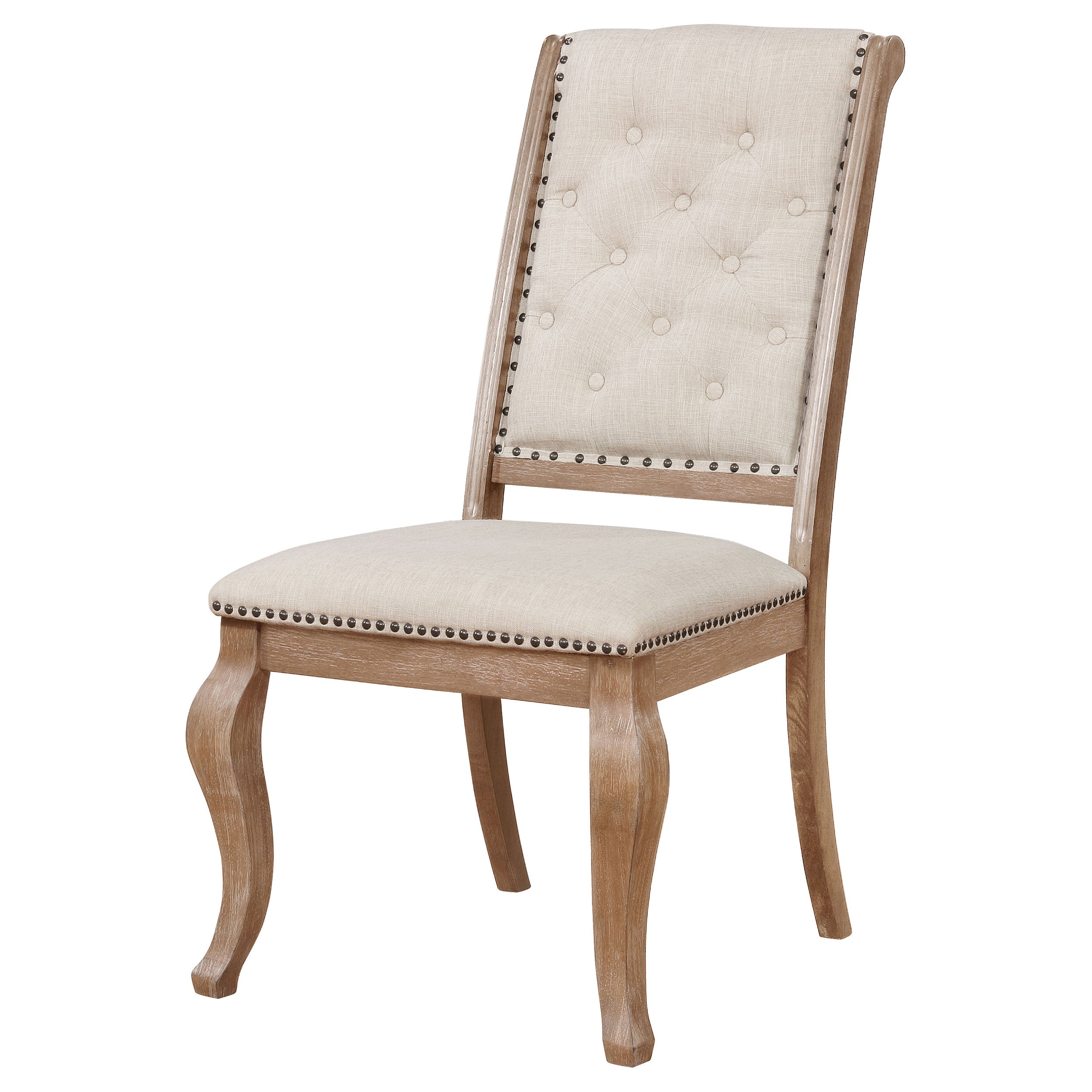 Brockway Tufted Side Chairs Cream and Barley Brown (Set of 2)