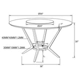 Abby Round Dining Table with Lazy Susan White and Chrome