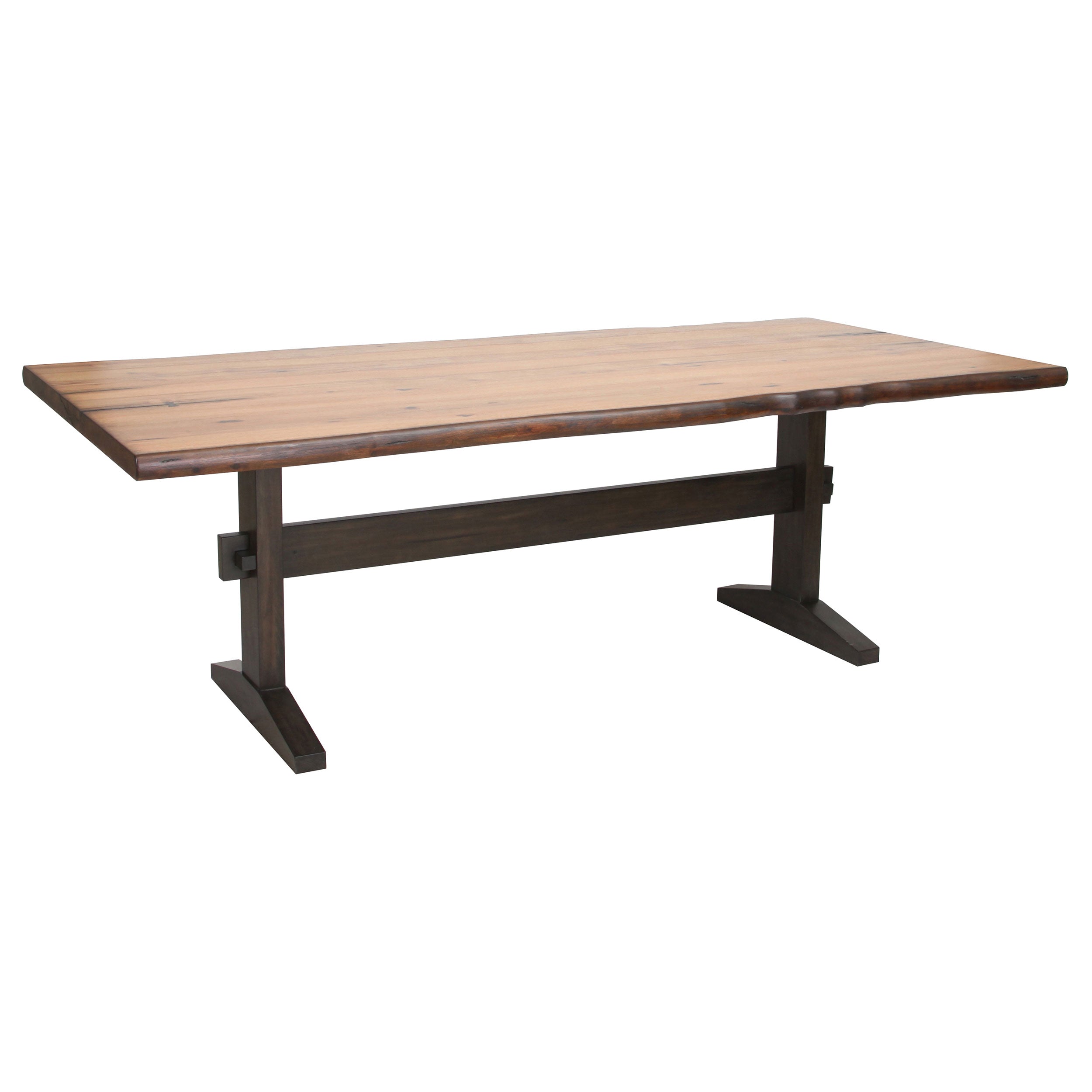 Bexley Rectangular Live Edge Dining Set Natural Honey and Espresso