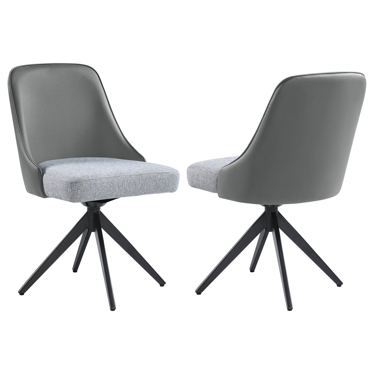 Paulita Upholstered Swivel Side Chairs (Set of 2) Grey and Gunmetal