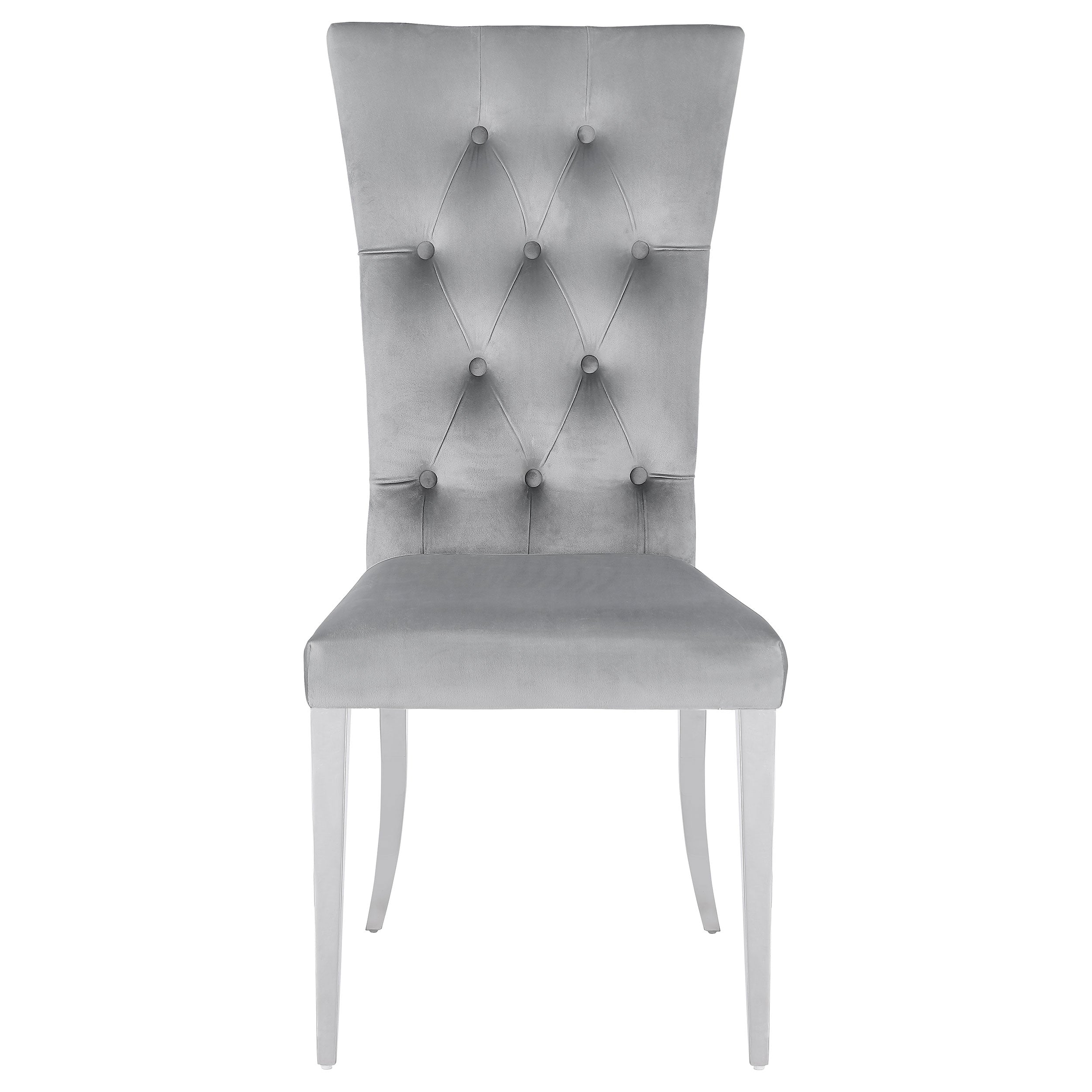 Kerwin Tufted Upholstered Side Chair (Set of 2) White and Chrome