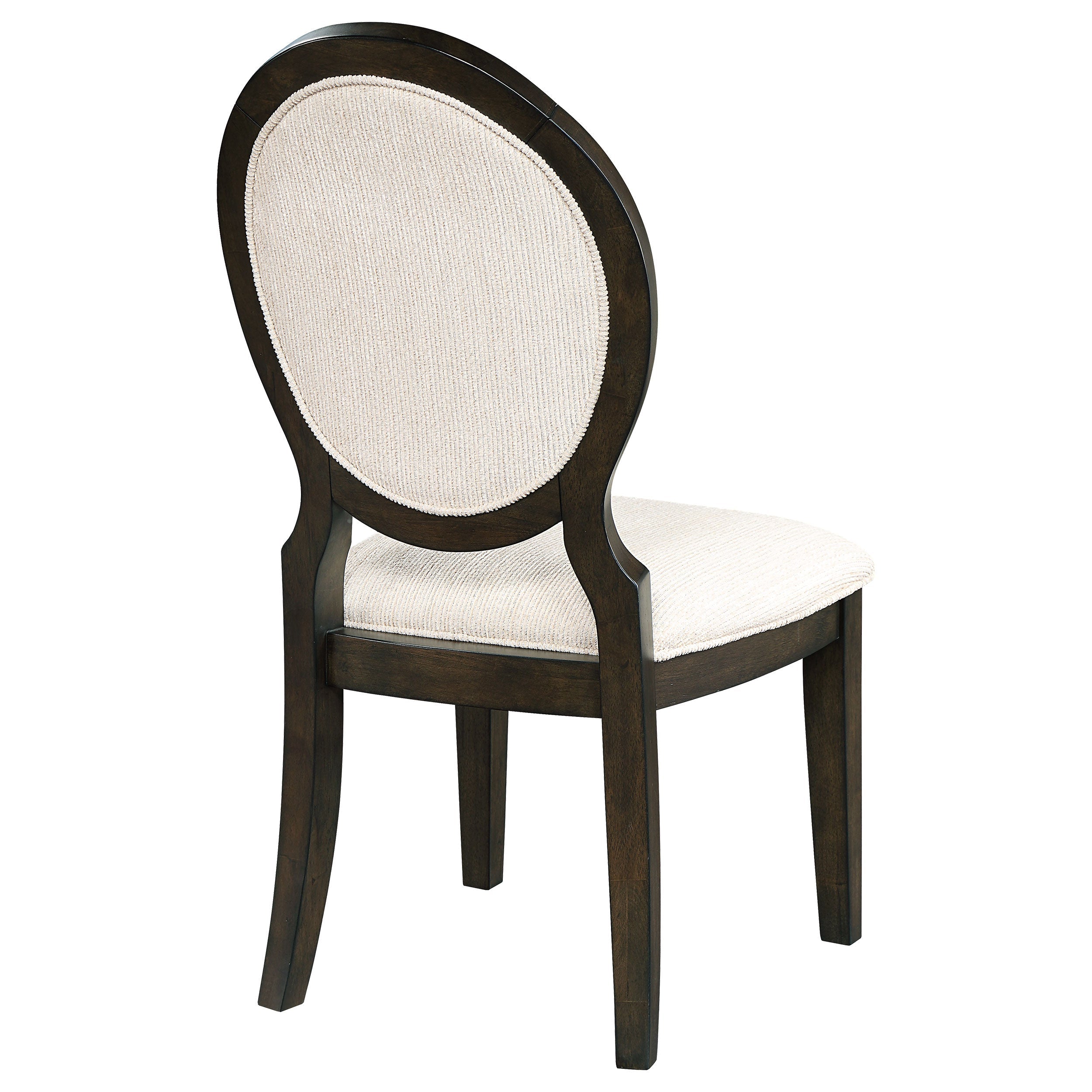 Twyla Upholstered Oval Back Dining Side Chairs Cream and Dark Cocoa (Set of 2)