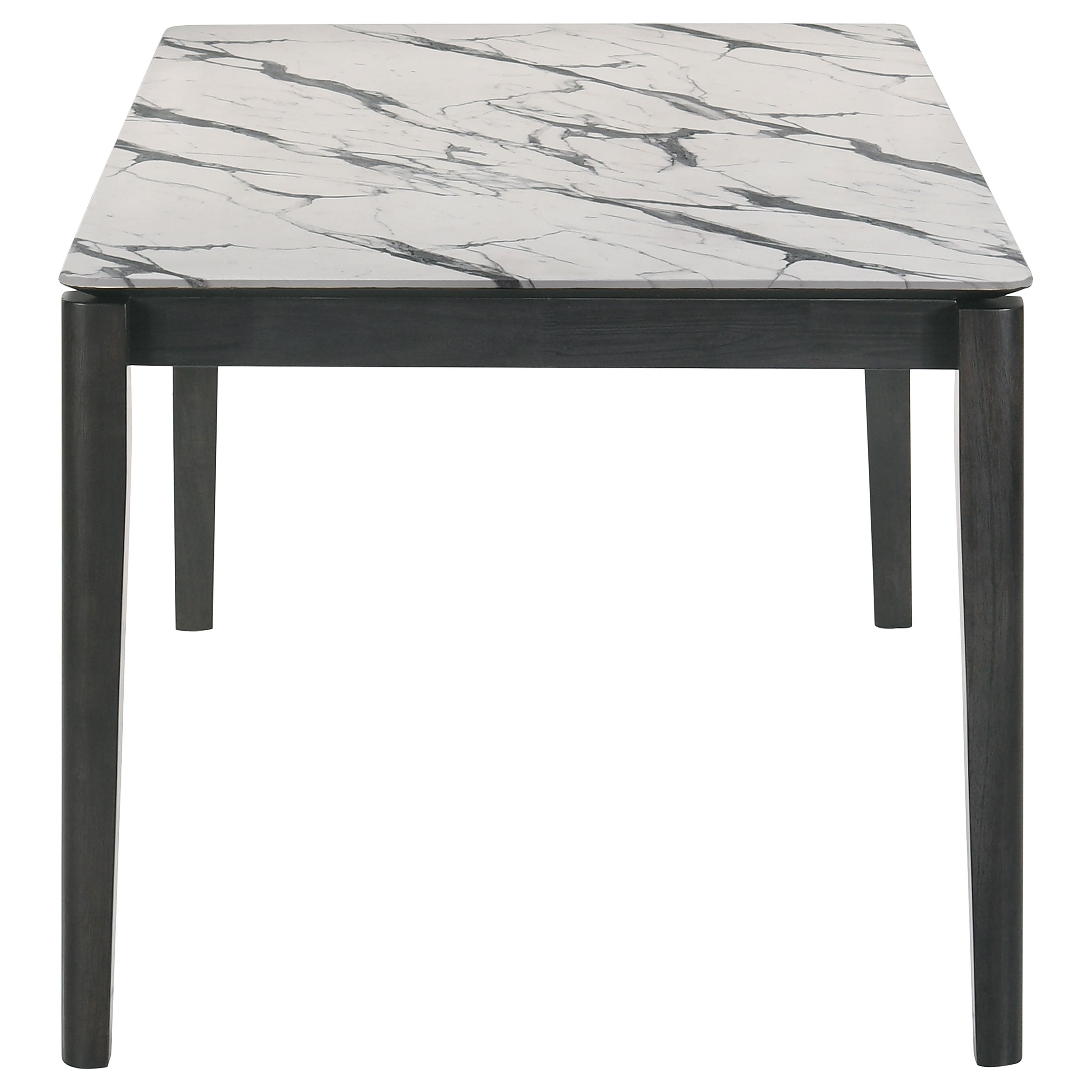 Stevie Rectangular Faux Marble Top Dining Table White and Black