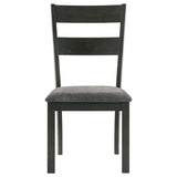 Jakob Upholstered Side Chairs with Ladder Back (Set of 2) Grey and Black