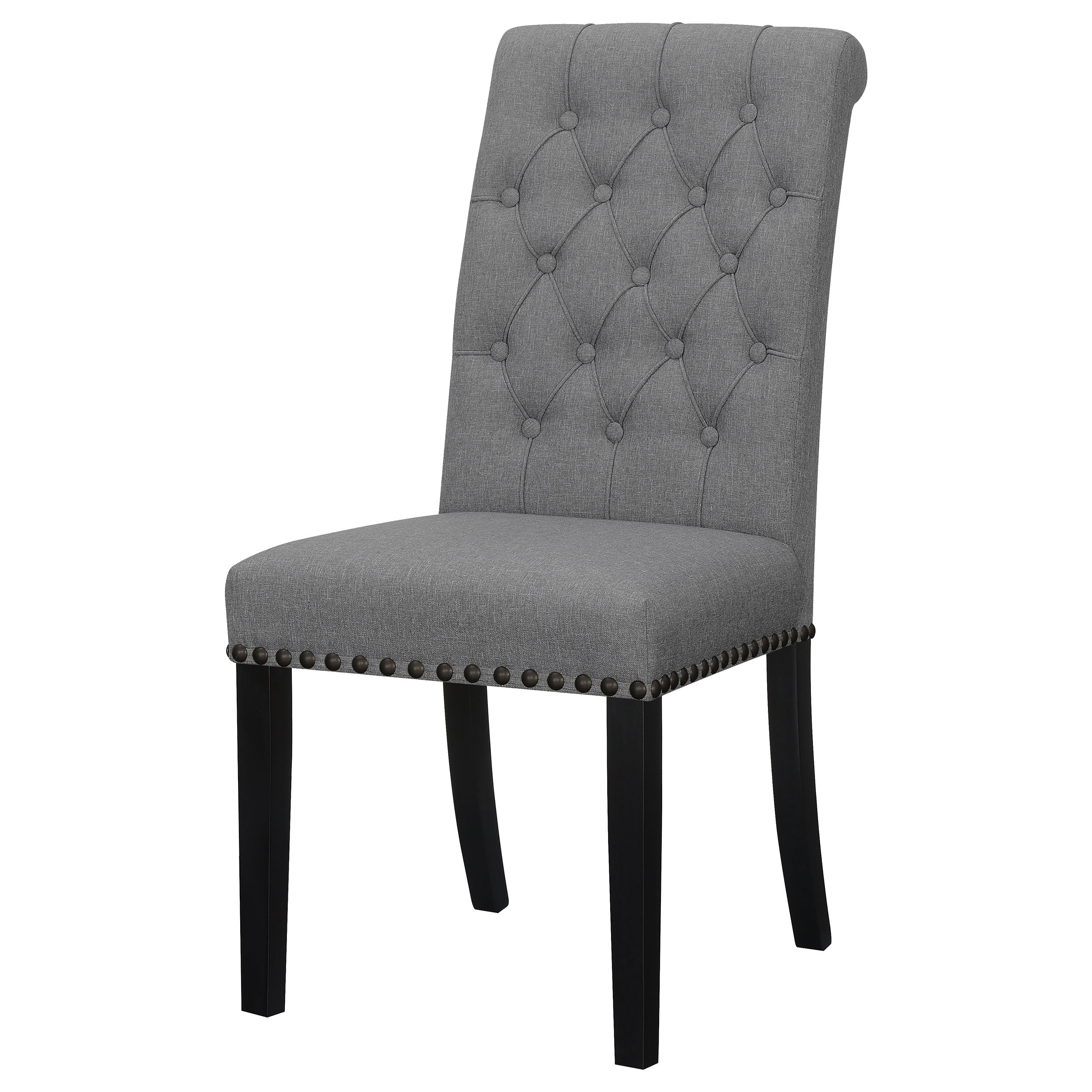 Alana Upholstered Tufted Side Chairs with Nailhead Trim (Set of 2)