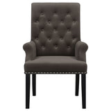 Alana Upholstered Tufted Arm Chair with Nailhead Trim