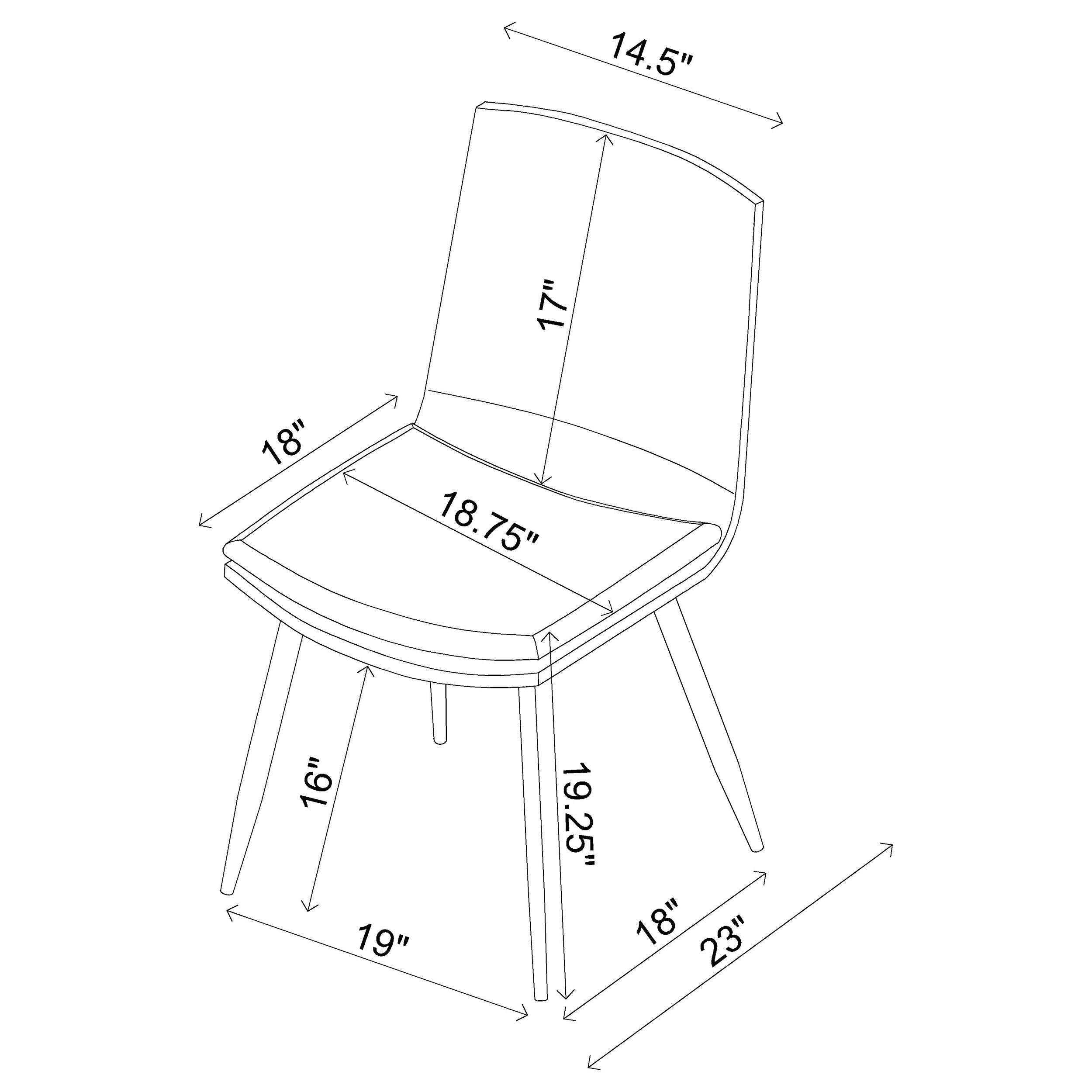 Ortega Padded Seat Solid Back Dining Side Chair Coffee and Black (Set of 2)