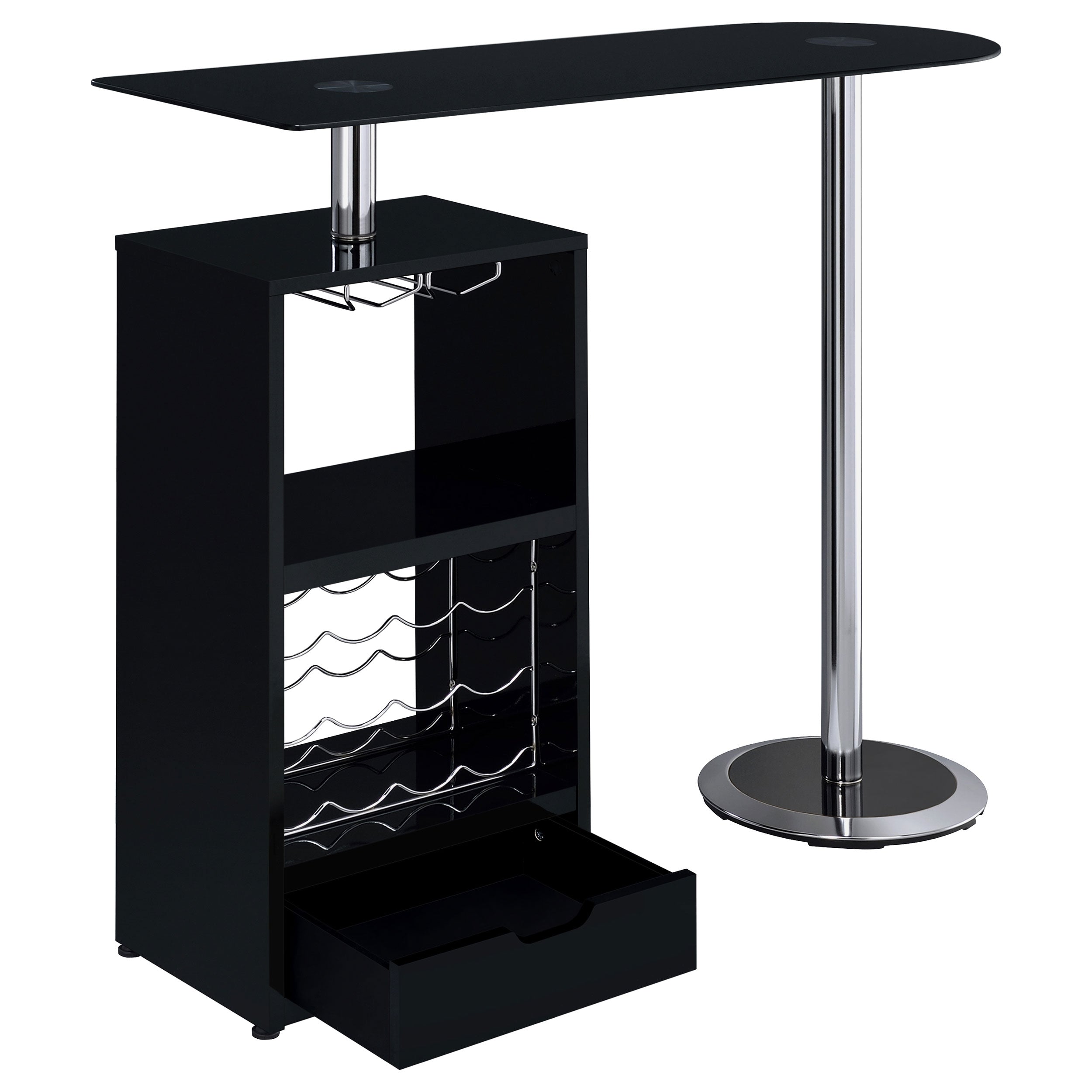 Ferguson 3-tier Bar Unit Black Nickel and Black Oak