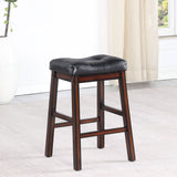 Donald Upholstered Bar Stools Black and Cappuccino (Set of 2)