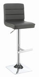 Bianca Upholstered Adjustable Bar Stools Black and Chrome (Set of 2)