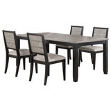 Elodie  Dining Table Set with Extension Leaf Grey and Black