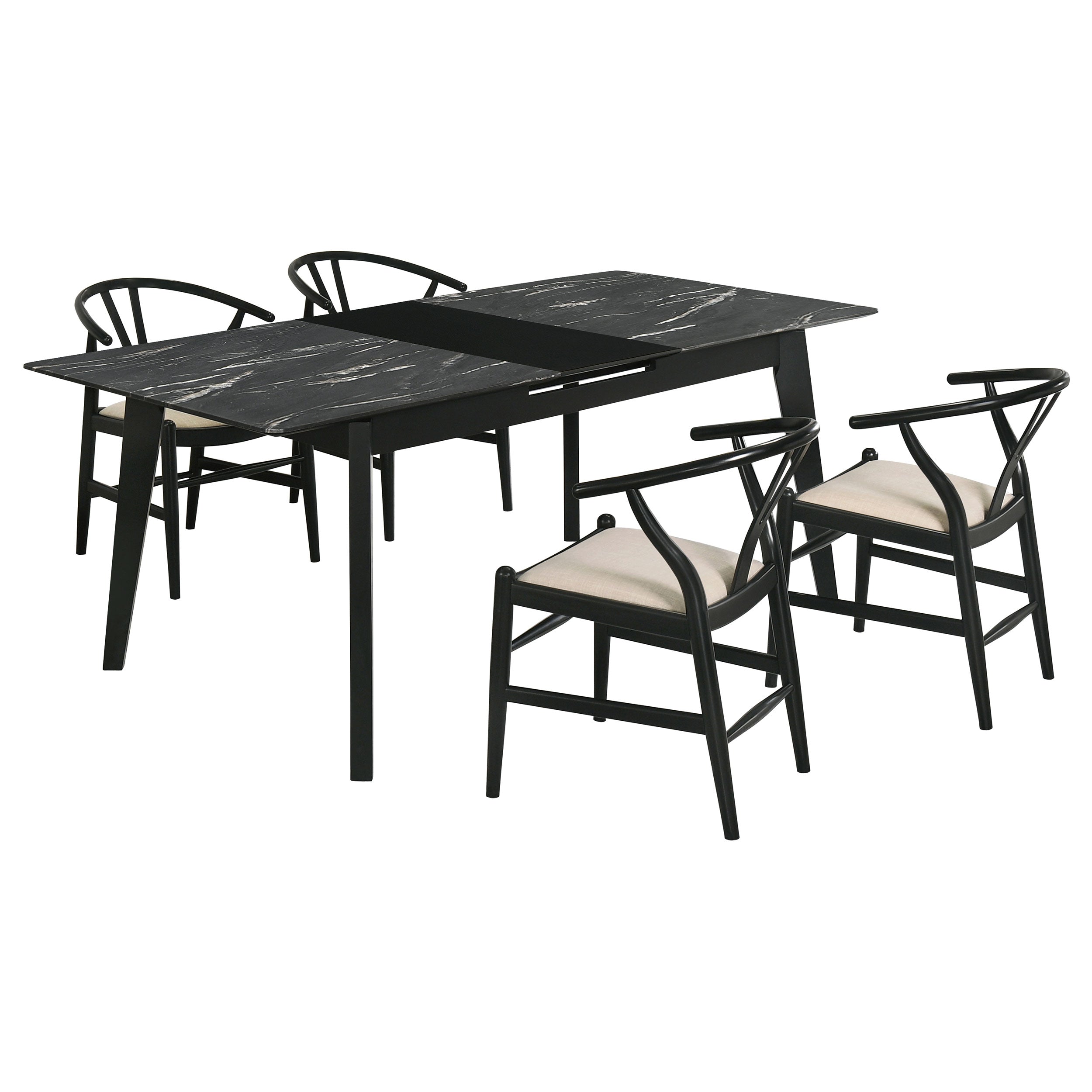 Crestmont  Extension Leaf Dining Table Set Black