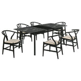 Crestmont  Extension Leaf Dining Table Set Black